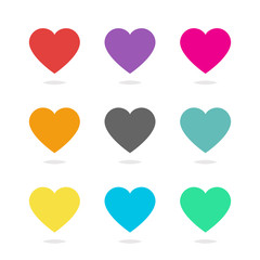 Colorful heart vector set