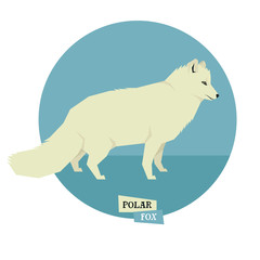 Wild animals collection Polar fox Geometric style