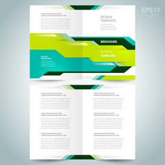 brochure design template vector booklet geometric abstract tech green