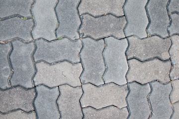 Close up abstract brick cement block concrete pavement floor pattern wall background texture