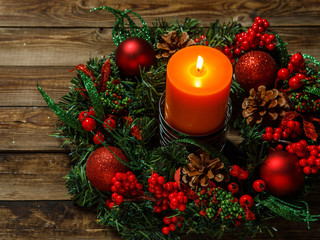 Advent wreath with candle