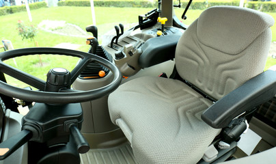 Modern tractor cabin interior