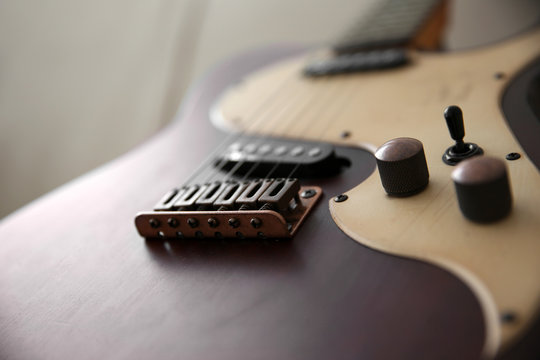 Closeup of electric guitar