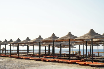 Comfortable beach at a resort in a luxury hotel