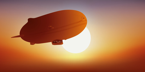 Dirigeable - Coucher de soleil © pict rider