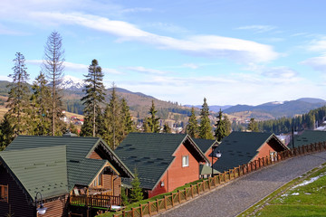 Beautiful modern resort in mountains