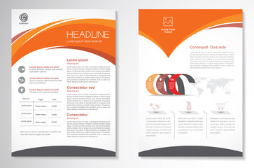 Vector Brochure Flyer design Layout template, size A4, Front page and back page, infographics. Easy to use and edit.