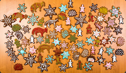 making Gingerbread Cookies Series.  Ready cookies on the plate