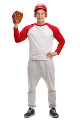 Baseball player with a glove