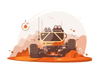 Mars rover for scientific research - obrazy, fototapety, plakaty