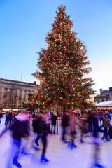 Nottingham Christmas tree and ice rink.