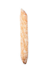 Bread loaf on white background.