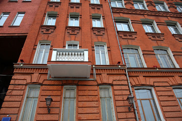 The facade of the old brick factory built in the nineteenth century
