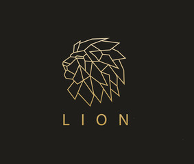 Naklejka premium Logo lwa, szablon logo wektor.