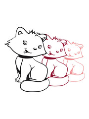 Cat baby cute sits design