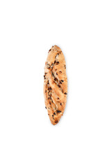 Bread loaf on white background.