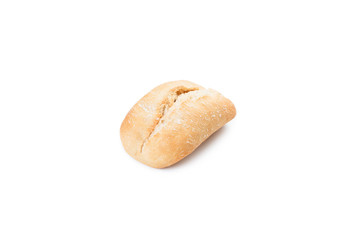 Bread loaf on white background.