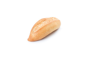 Bread loaf on white background.