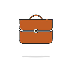 Briefcase color thin line icon.Mbe minimalism style