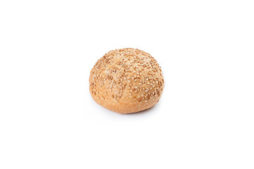 Bread loaf on white background.