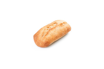 Bread loaf on white background.