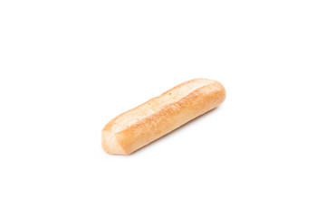 Bread loaf on white background.