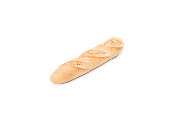 Bread loaf on white background.