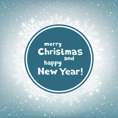 Christmas congratulation circle snow