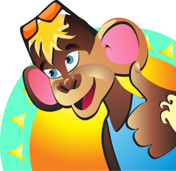 Like. Joyful monkey show thumbs up. They approve vacationon the