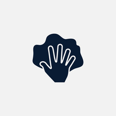 Hand with rag icon simple illustration