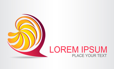 Logo stylized spherical surface with abstract shapes