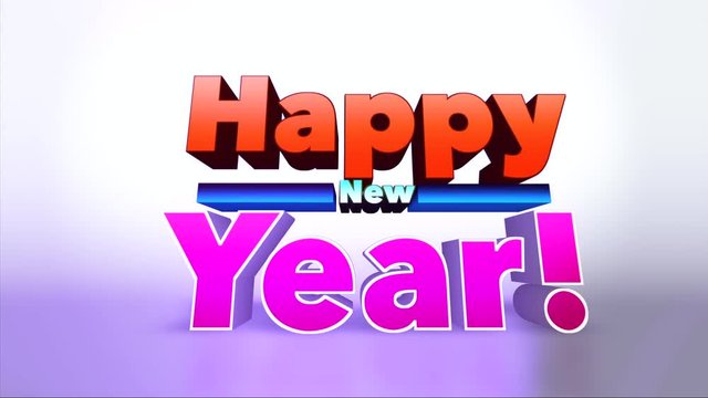 Happy New Year Colourful 3D Motion Background