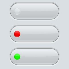 Fototapeta premium Gray button with colored dots. Oval web icons