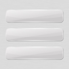 White glass buttons. Rectangle rounded icons