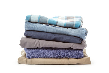 stack of clothing isolated on white