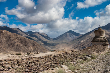 Road in Ladakh with Stupa