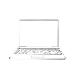 Laptop.Vector outline illustration.Front view.