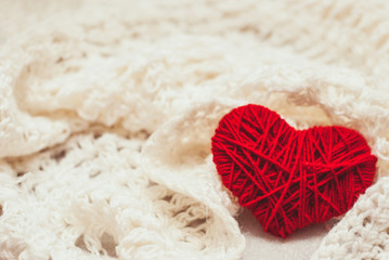 Knitted heart symbol