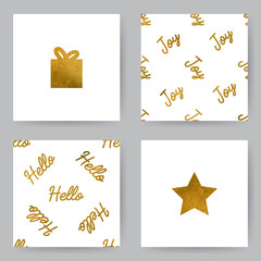 Fototapeta na wymiar Set of Christmas cards. Vector templates for invitation card or holiday decor. Place for your message.