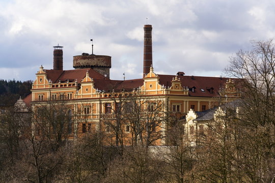 Citizens brewery in Tabor, Czech Republic in sunny autumn day