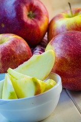 pieces of sliced apples on a plate
