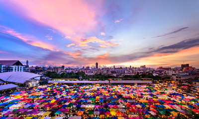 Sunset City view landscape