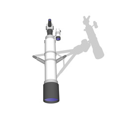 Telescope. Isolated on white. 3d Vector illustration.Top view.