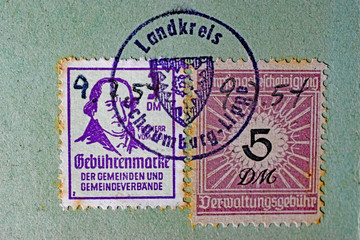 Fototapeta premium Gebührenmarken