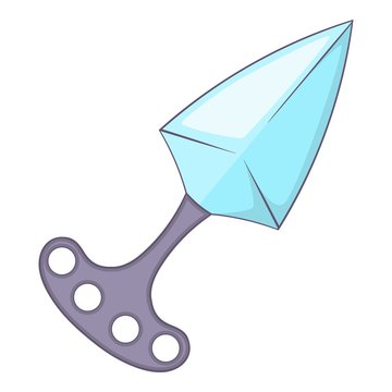 Brass knuckles with knife icon. Cartoon illustration of brass knuckles with knife vector icon for web design