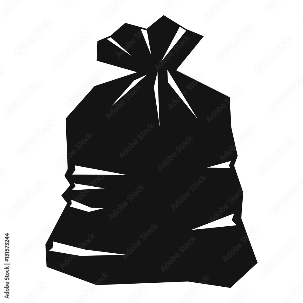 Poster garbage bag icon. simple illustration of garbage bag vector icon for web