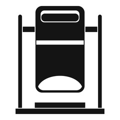 Swinging trashcan icon. Simple illustration of swinging trashcan vector icon for web