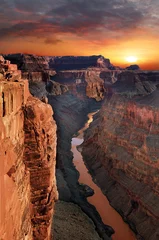 Fotobehang Grote canion, Arizona. De Grand Canyon is een steile canyon uitgehouwen door de Colorado-rivier in de staat Arizona. © Alexey Suloev