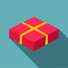 Red box icon. Flat illustration of red box vector icon for web