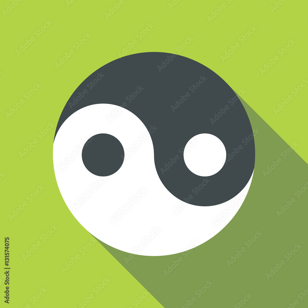 Poster ying yang icon. flat illustration of ying yang vector icon for web